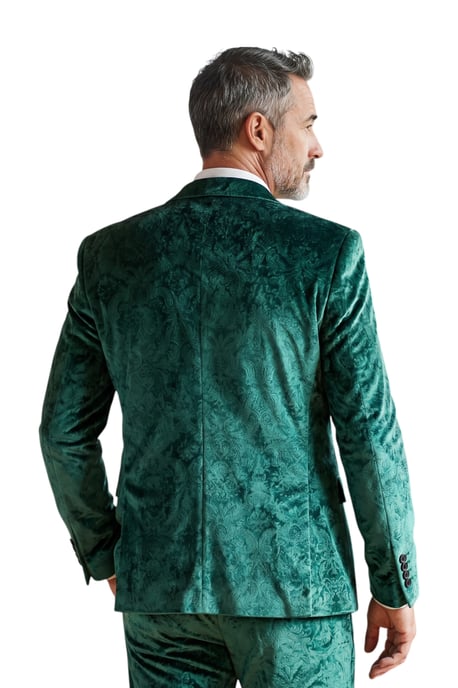 Heren Groen3 Delige fluwelen trouw Tuxedo formeel pak - AK2 - Image 6