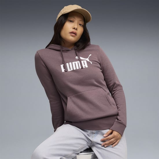 Women's Puma No. 1 Logo Tech Fleece Overhead Hoodie in Raisin - Image 3