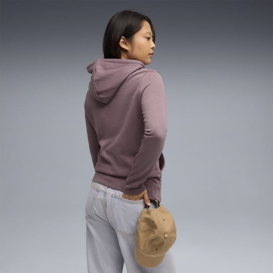 Women's Puma No. 1 Logo Tech Fleece Overhead Hoodie in Raisin - Image 4