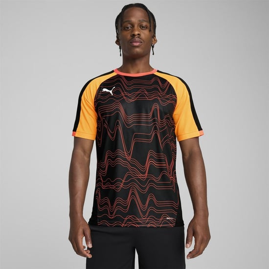 Men's Puma Individualliga Graphic Jersey T-Shirt in Black/Glowing - Image 3
