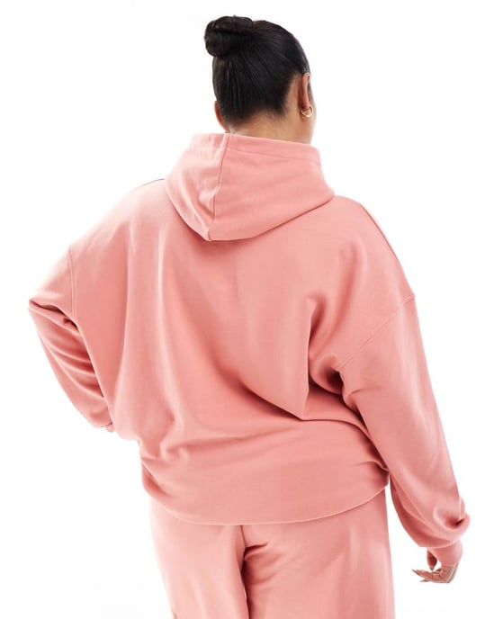 Renee Studio Plus exclusive embroidered logo graphic hoodie co-ord in peach - Image 4