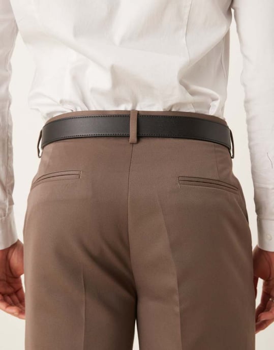 ASOS DESIGN smart vändbar bälte i svart och marinblått konstläder - Image 3