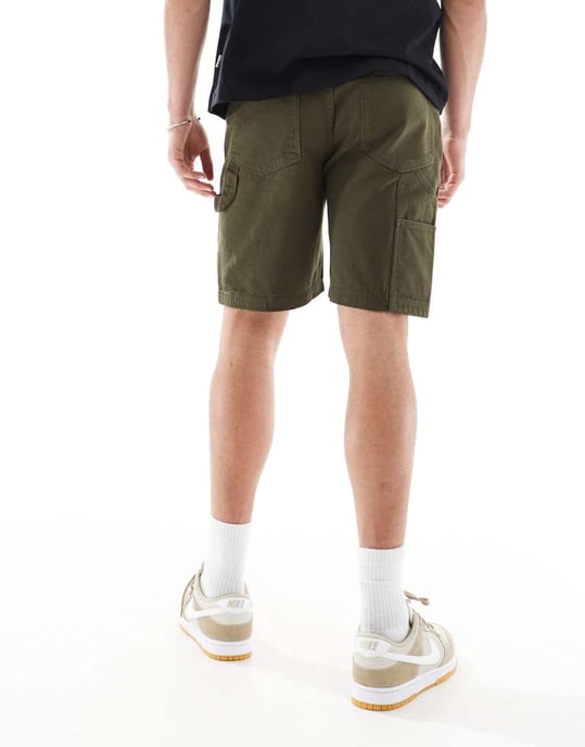 Another Influence relaxed fit carpentar shorts in khaki - Image 2