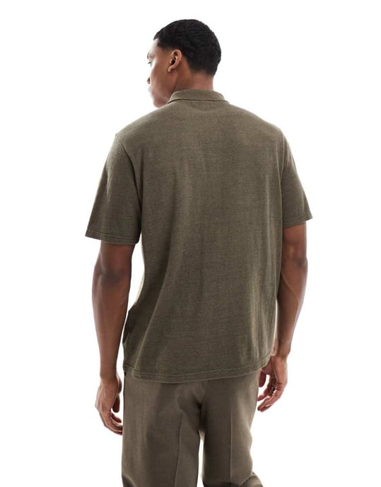 Another Influence short sleeve polo shirt in khaki - Image 2