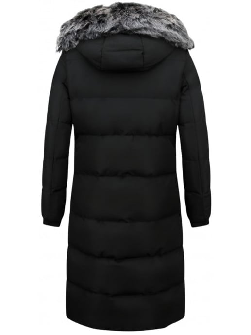 Matogla Extra lange winterjas met kunst bontkraag - Image 2