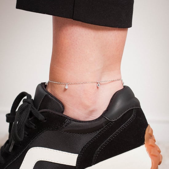 Silver CZ charm anklet - Image 2