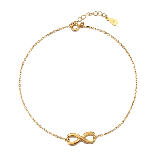 18ct Gold Plated Floating Eternity Anklet with Extender Chain - Image 1