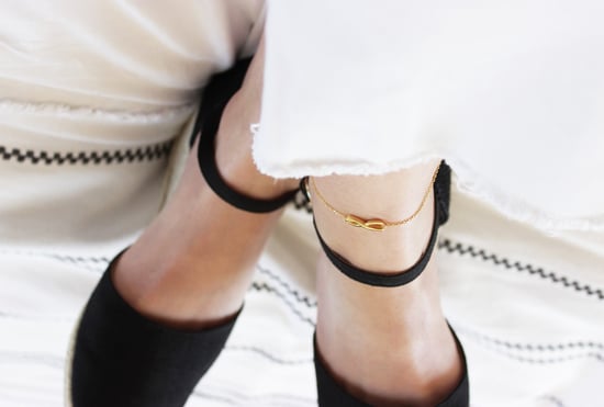 18ct Gold Plated Floating Eternity Anklet with Extender Chain - Image 2