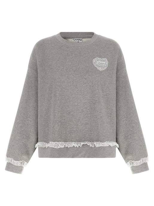 Ganni Gray Organic Cotton Sweatshirt - Image 1