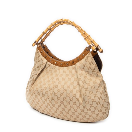 Large Studded Bamboo Hobo schoudertas - Image 2
