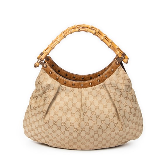Large Studded Bamboo Hobo schoudertas - Image 5