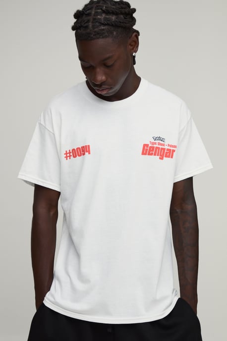 Oversized Gengar Pokemon License Print T-shirt - Image 3