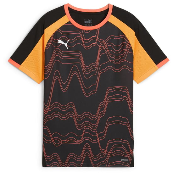 Boys Puma Individualliga Graphic Jersey Jr T-Shirt Unisex Kids in Black-Glowing - Image 1