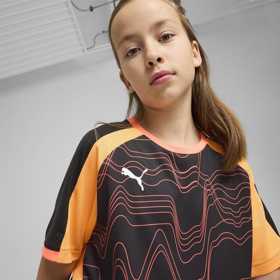 Boys Puma Individualliga Graphic Jersey Jr T-Shirt Unisex Kids in Black-Glowing - Image 5