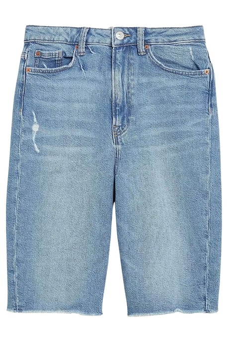 Denim Distressed Knee Shorts - Image 1