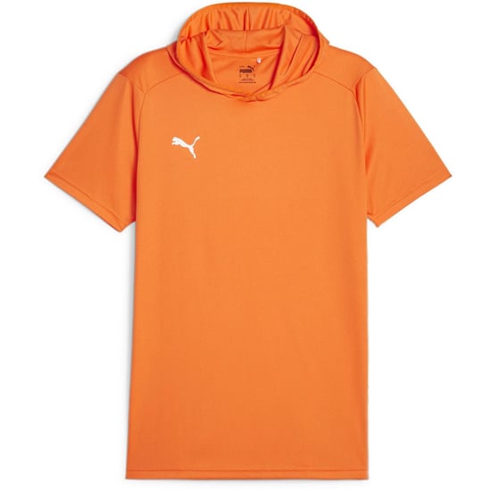 Men's Puma Hoops Team Short Sleeve Performance T-Shirt in Golden Poppy - Image 1