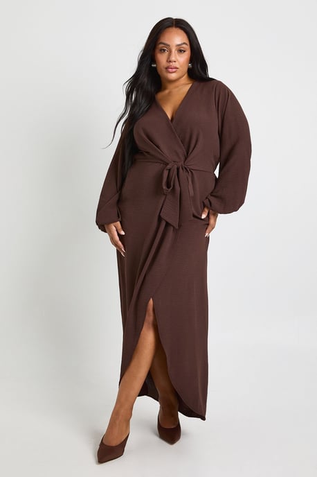 Plus Textured Tie Detail Maxi Dress - Image 3