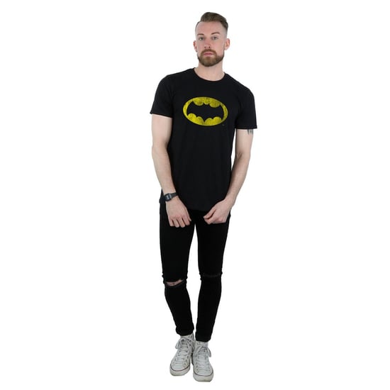 DC Comics Mens Batman TV Series Distressed Logo T-Shirt (Black) - Image 4