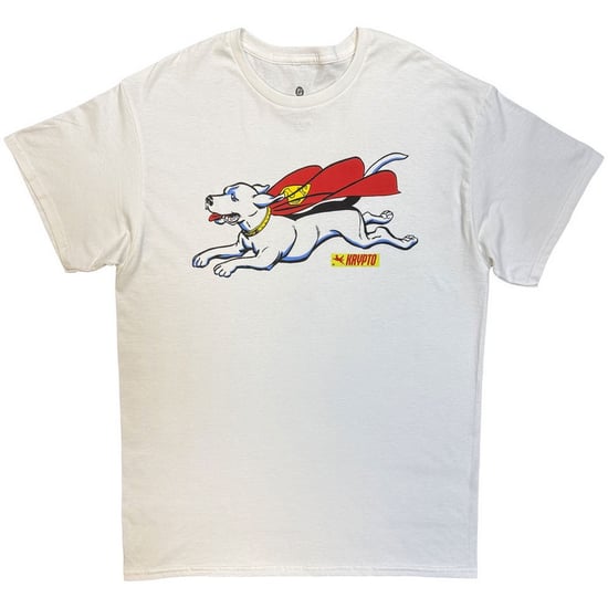 DC Comics Unisex Adult Superman Krypto Flying T-Shirt (White) - Image 1