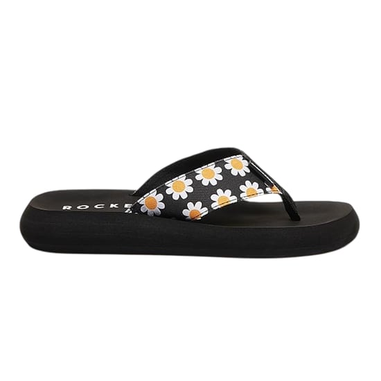 Rocket Dog Dames/Dames Adios Daisy teenslippers (Zwart) - Image 1