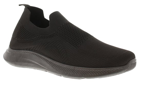 Focus Mens Trainers Breathable Knitted Textile Micah Slip On black - Image 1
