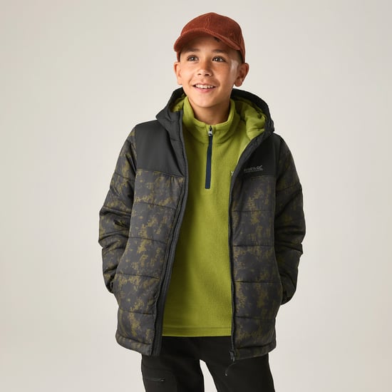 Regatta Kids Lofthouse Water-Repellent Zip Fastening black distress camo - Image 4