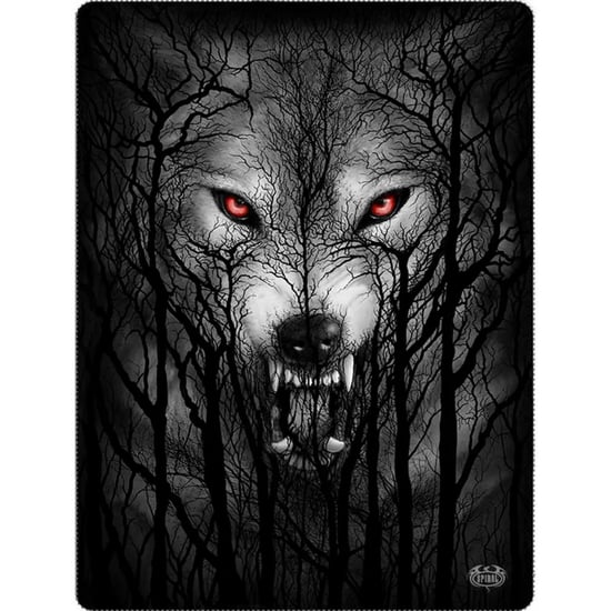 Spiral Boswolf Fleece Dubbelzijdige Deken (Zwart) - Image 1