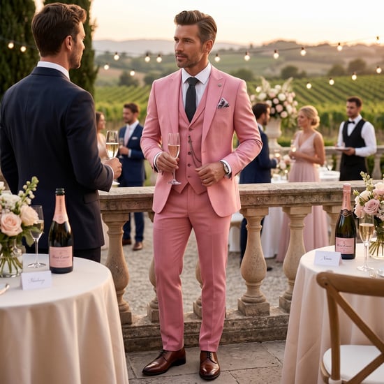 Roze driedelig formeel pak voor heren - James - Image 2
