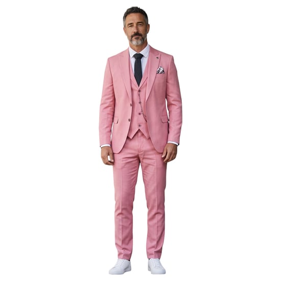Roze driedelig formeel pak voor heren - James - Image 3