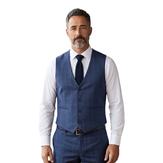 Herenpak in blauw Prince of Wales-ruitpatroon, driedelig, op maat gemaakt - IM31 - Image 4