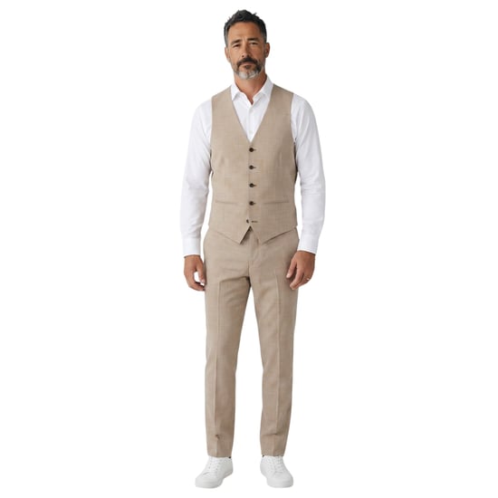 Herenpak (3-delig) in beige, getailleerd, formeel - Kurt - Image 4