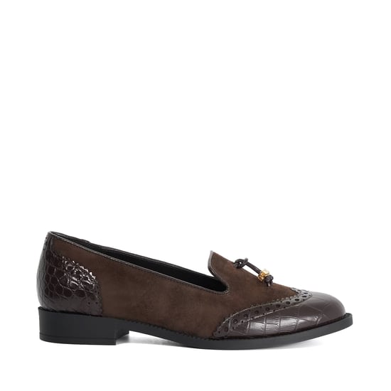 Dune Ladies Gema - Suede Tassel Brogue Slippers - Image 2