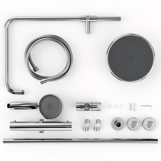 Mirlux Regendouche luno chroom met thermostaatkraan 22 cm - Image 5