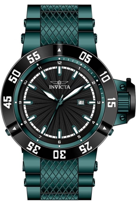 Invicta Subaqua 50793 Herrklocka - Kvartsverk - Rostfritt Stål med Svart Urskiva - 50 mm - Image 1