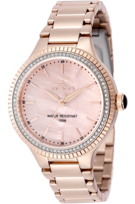 Invicta Angel 50647 Dameshorloge - Quartz Uurwerk - Roestvrij Staal met Roze Gouden Wijzerplaat - 38 mm - Image 1