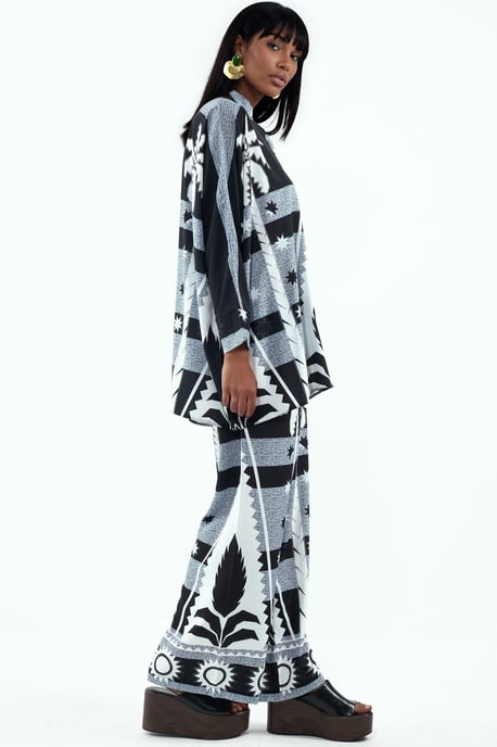 Geometrisch Breisel Shirt En Wijde Pantalon Set - Image 2