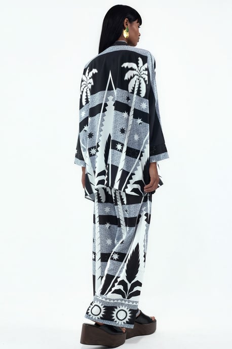 Geometrisch Breisel Shirt En Wijde Pantalon Set - Image 3