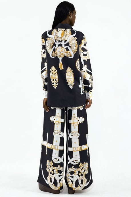 Printed Shirt And Wide-Leg Trouser Set - Image 3