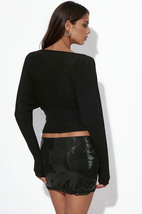Loose-fit V-neck Knitted Blouse - Image 3