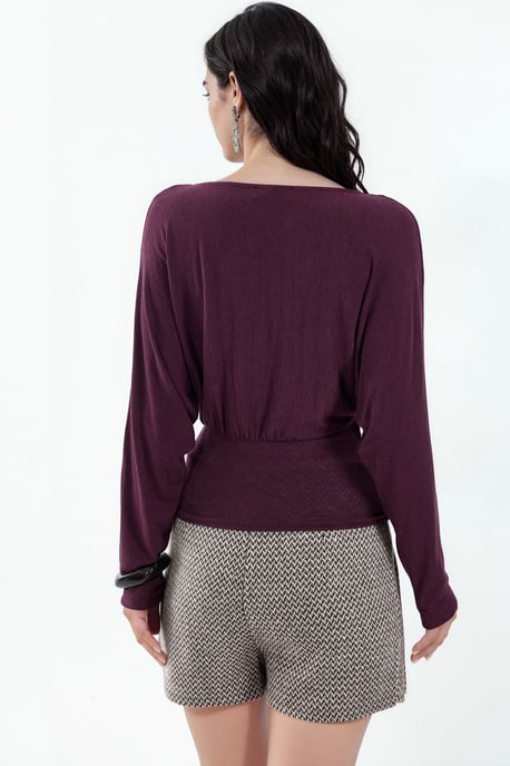 Loose-fit V-neck Knitted Blouse - Image 3