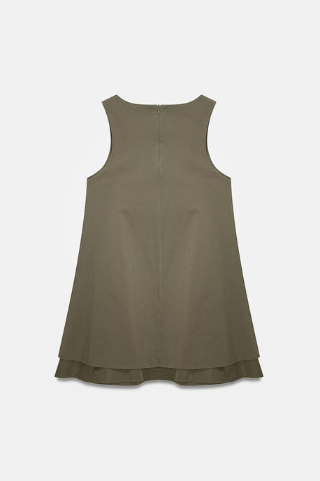 Cotton Poplin Sleeveless Mini Shift Dress - Image 6