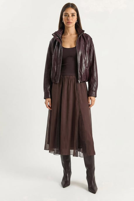 High-Waist A-Line Chiffon Maxi Skirt - Image 2