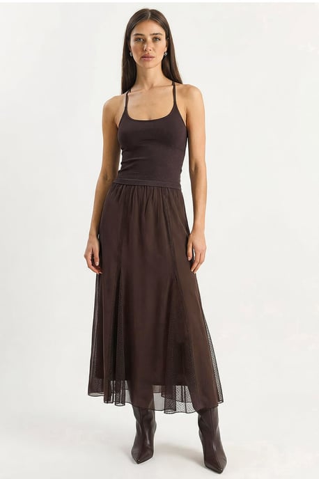 High-Waist A-Line Chiffon Maxi Skirt - Image 4