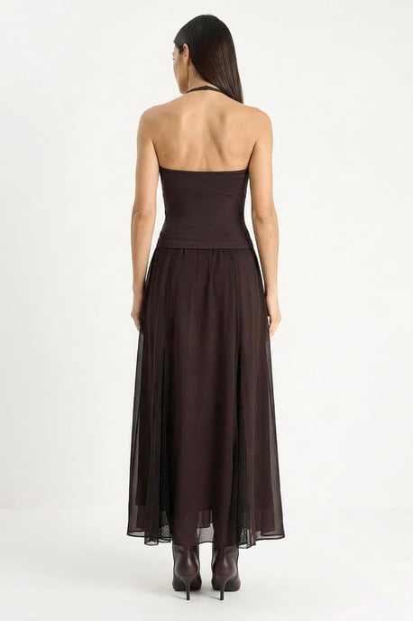 High-Waist A-Line Chiffon Maxi Skirt - Image 5