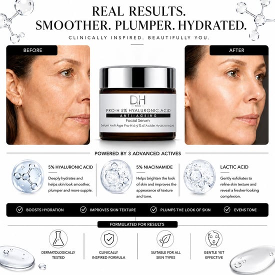 Dr H Pro-H 5% Hyaluronic Acid Anti-Ageing Facial Serum 30ml - Image 1
