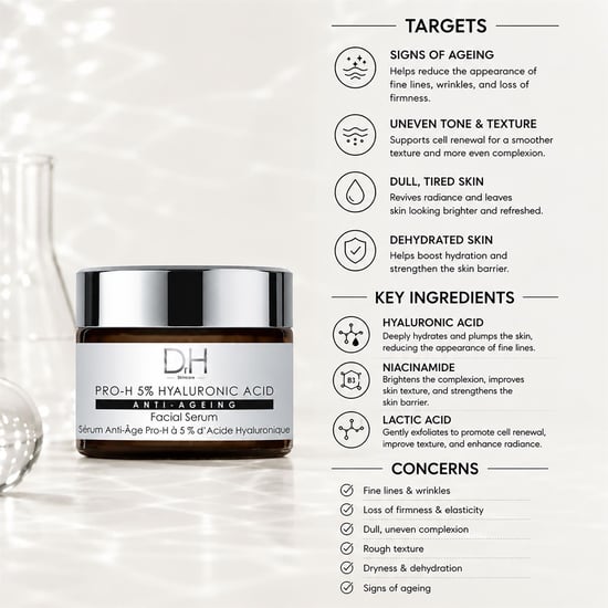 Dr H Pro-H 5% Hyaluronic Acid Anti-Ageing Facial Serum 30ml - Image 3
