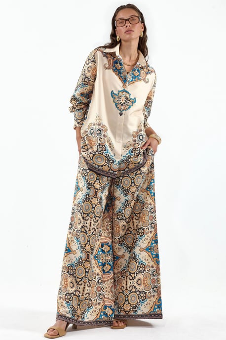 Paisley Shirt en Wijde Pantalon Set - Image 1