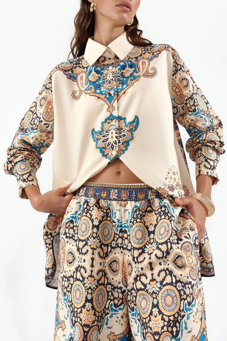 Paisley Shirt en Wijde Pantalon Set - Image 4