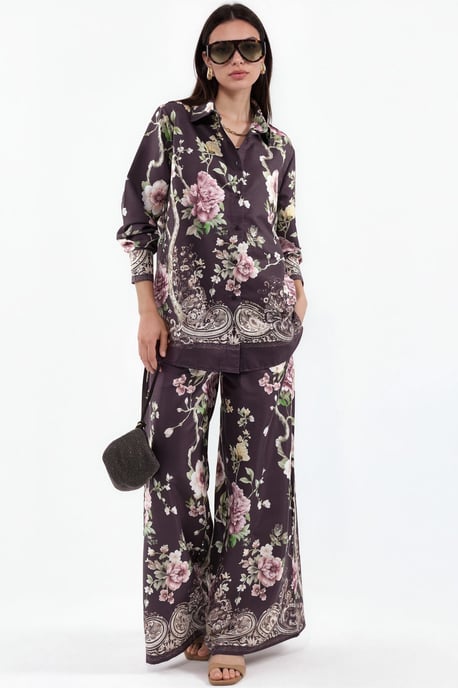 Bloemig Shirt En Wijde Broek Set - Image 1