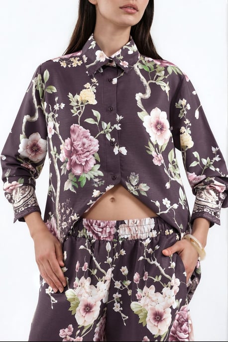 Bloemig Shirt En Wijde Broek Set - Image 4